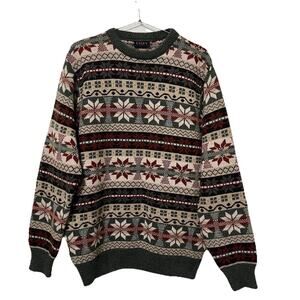 VTG Cozy Mens Wool Blend Novelty Christmas Sweater Size‎ L Holiday Grandpacore